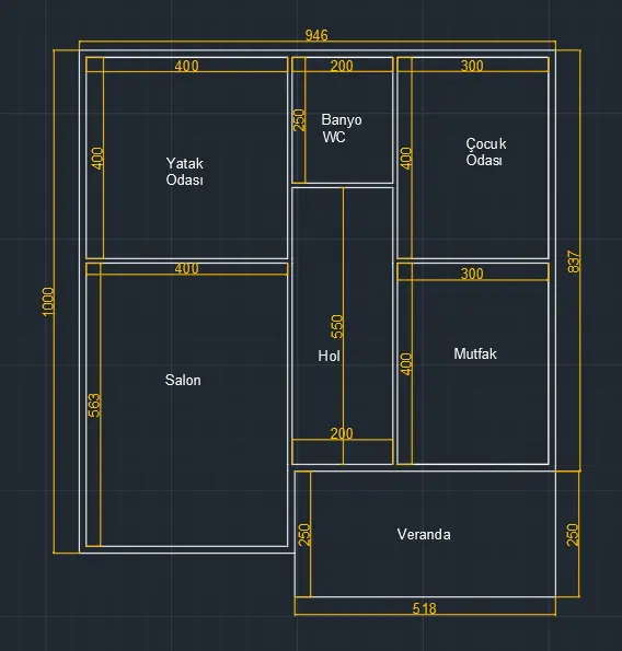 100m² 2+1 Çelik Ev Görsel 1