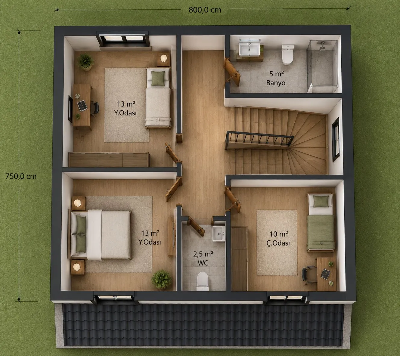 140m² 3+1 Dubleks Çelik Ev Görsel 4